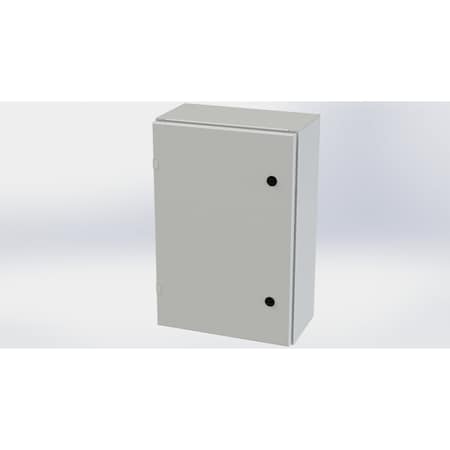 Saginaw Control & Engineering 1/4 Turn Latch Electrical Enclosures, 24 in H, 8 in D, 16 in W, NEMA 3R, 4, 12, 13, Carbon Steel SCE-24EL1608LPLG
